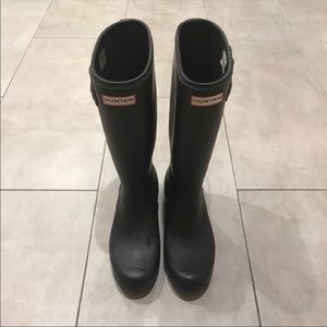 Hunter Rain Boots “packable” size 7 Matte Black
